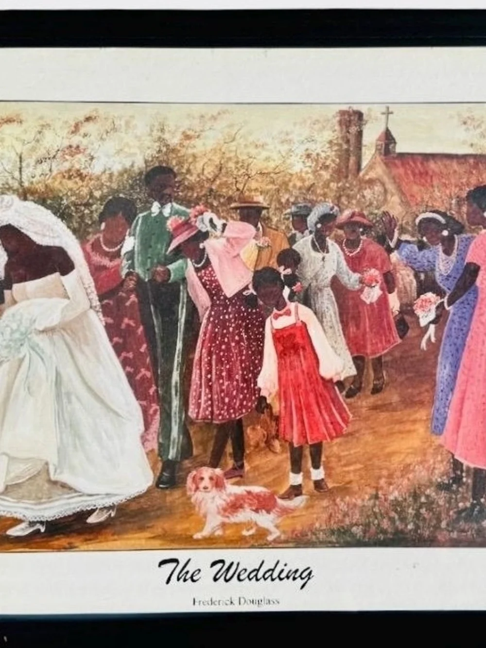 Framed 'The Wedding' Wall Art  in Black Frame - Multicolor